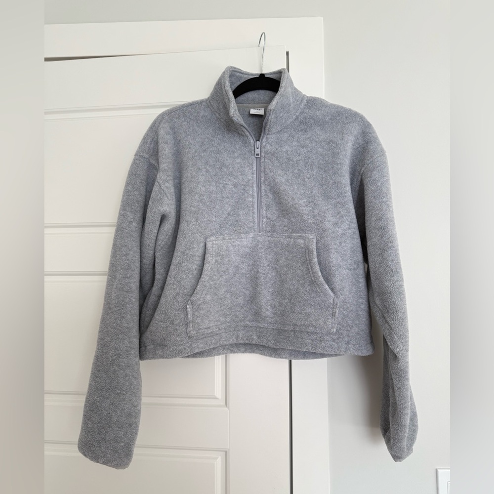 TNA Light Gray Fleece Quarter-Zip